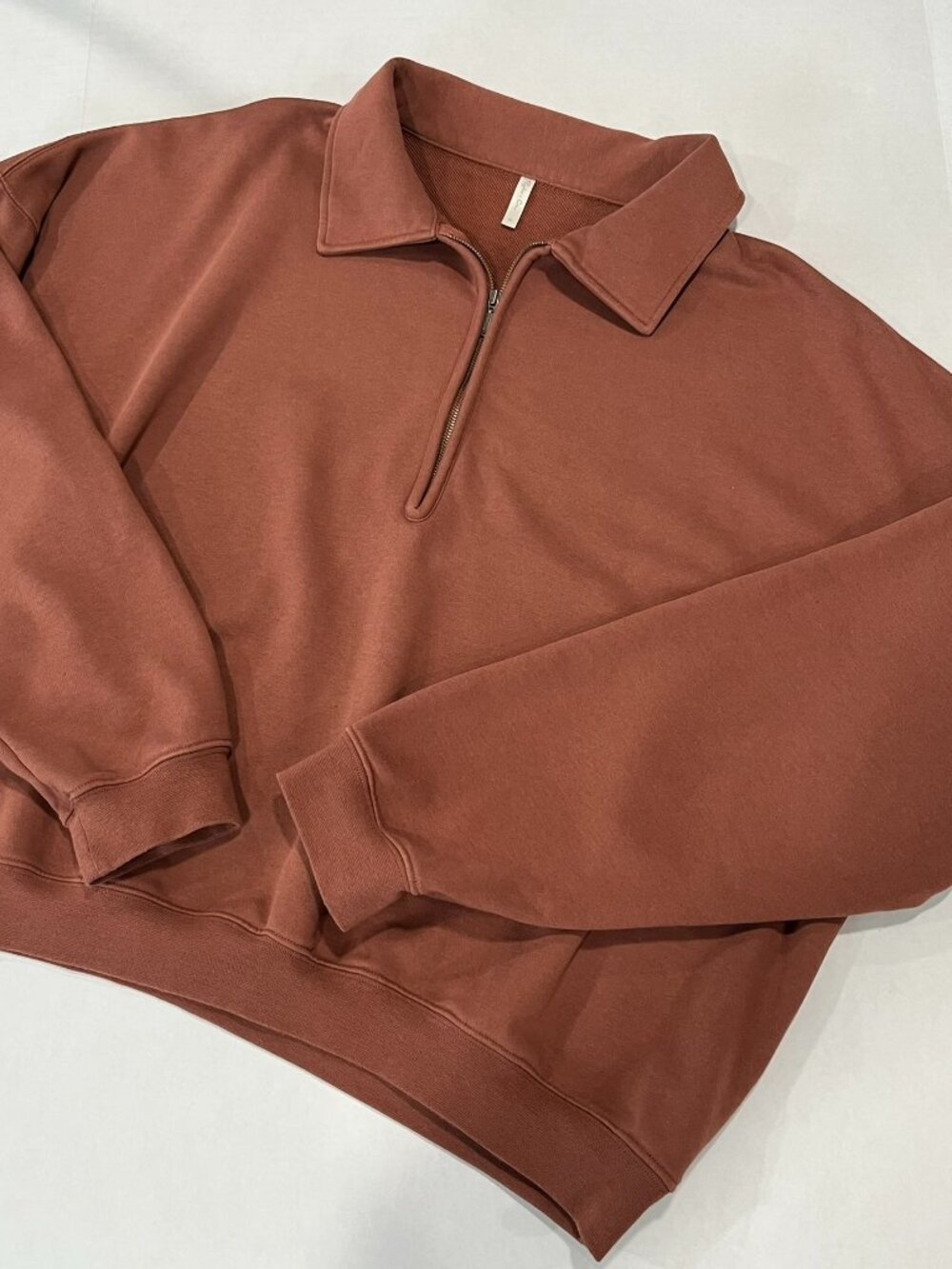 Womens - XL - Rylee + Cru Quarter Zip Sweatshirt in Brick